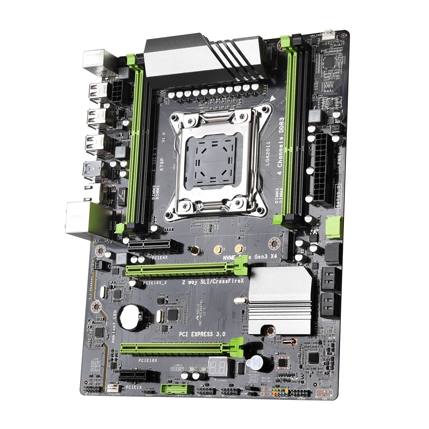 Promotion  X79P Motherboard LGA2011 ATX USB3.0 Sata3 Pci-E NVME M.2 Ssd Support REG ECC Memory And Xeon E5 Processor Mainboard