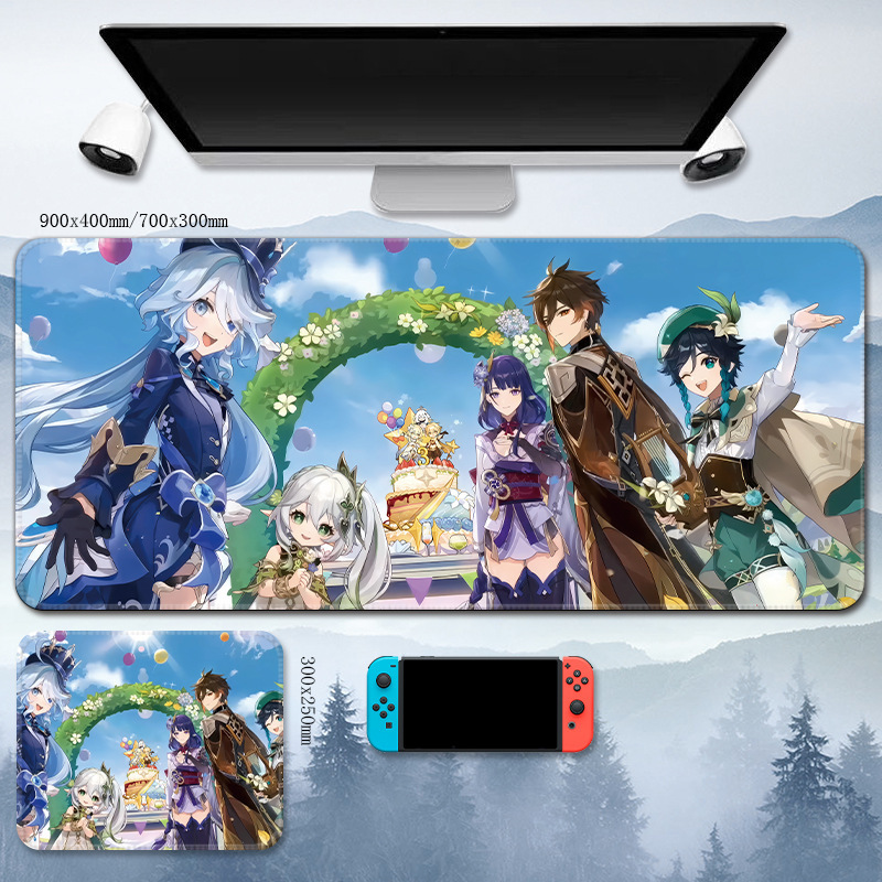 Factory direct sales Genshin Impact Funina mouse pad, oversized Internet café, the same keyboard pad printed with LOGO, a dropshipping. 