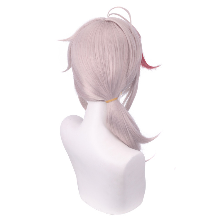 Lord Seida, Genshin Impact, Samurai of Inazuma Castle, Kaedehara Kazuha, Yellow and Pink Highlight Styling, Ponytail, Cos Wig. 
