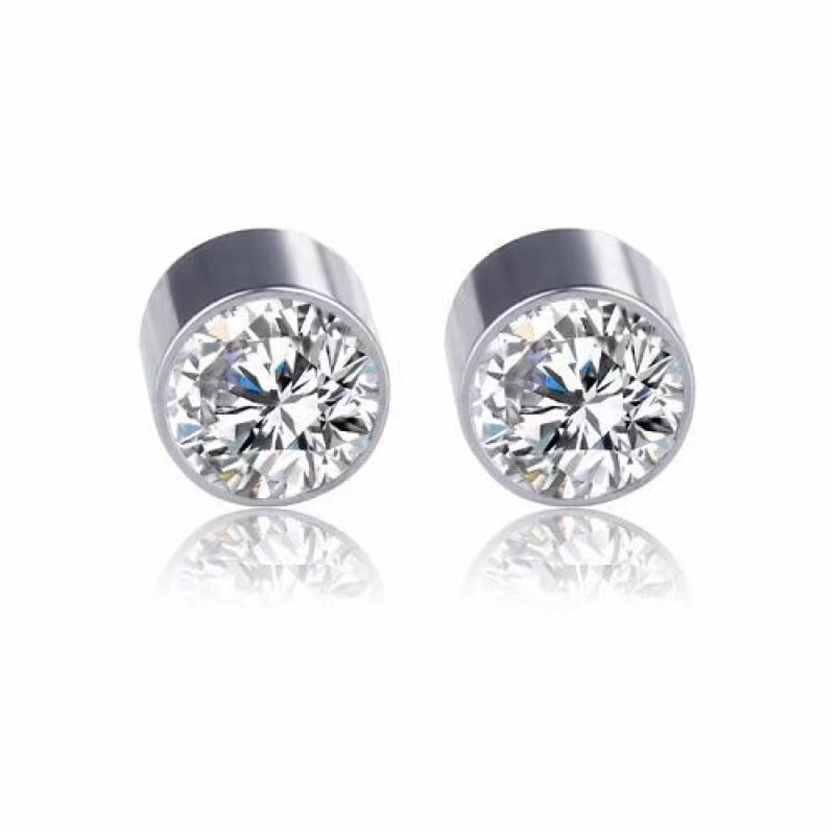 Cross-border rhinestone diamond magnet ear clips men's earrings earrings circles women's trendy personality high-end light luxury