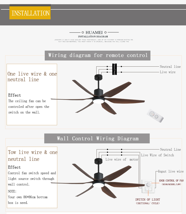 Aviator Ceiling Fan 72"With LED Light And Remote (6 Blade) 1 year Warranty. 