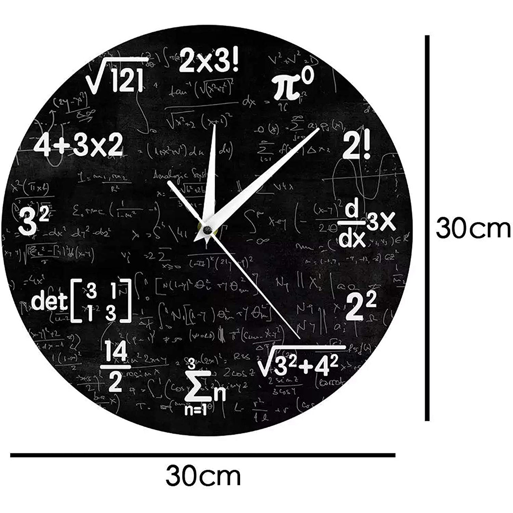 Math Wall Clock,Mathematics Clock,for Kids Math Formulas Icons Wall Clock Classroom Decor,Gift for Teacher. 