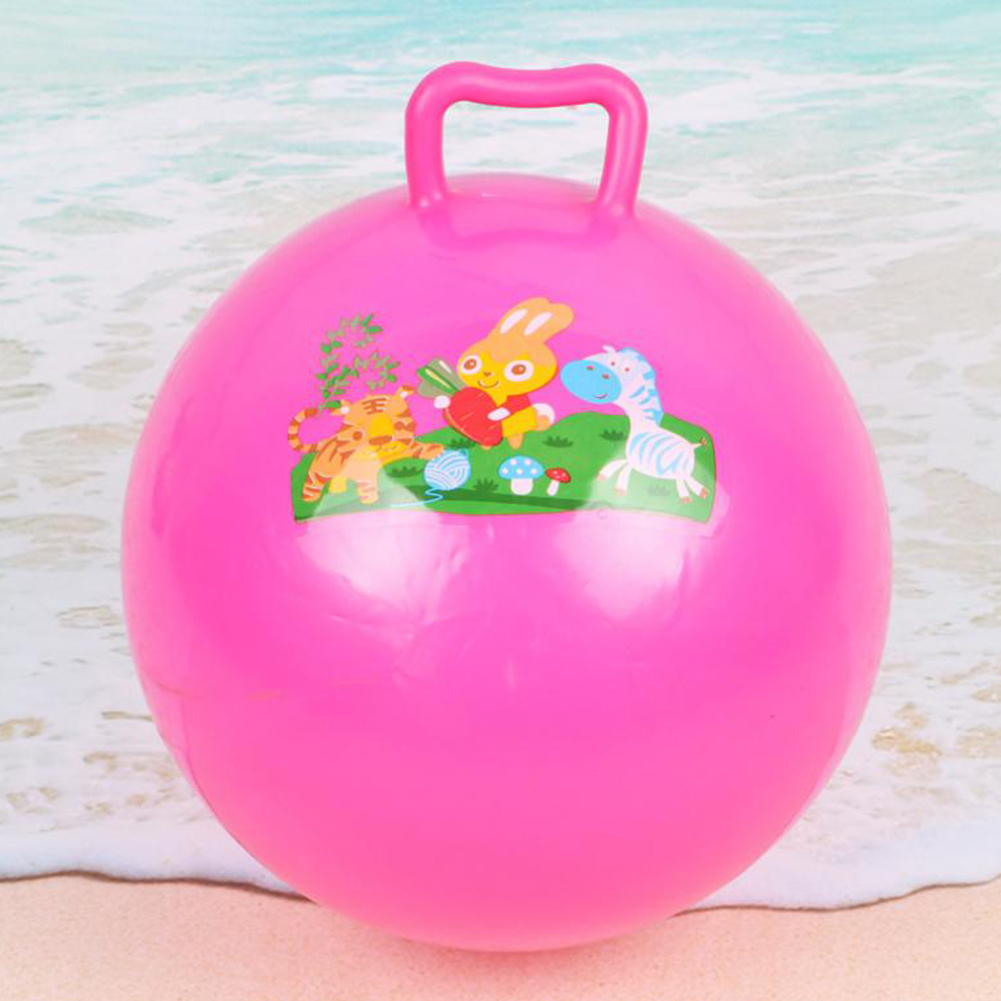 Yfashion Handle Hopper Ball with Cartoon Pattern Bouncing Inflatable oy for Kids Diameter:20cm handle ball. 