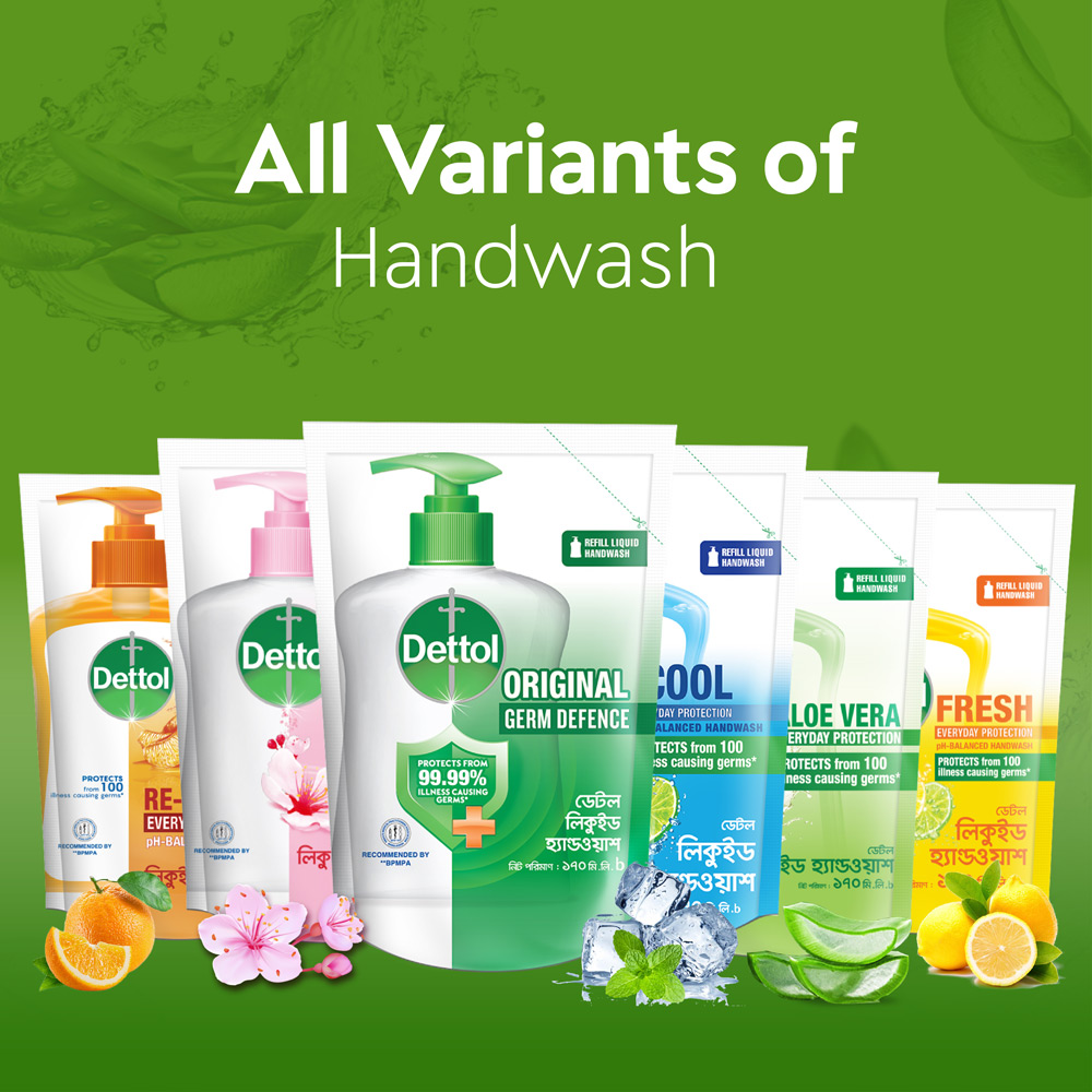 Dettol Handwash Aloe Vera Refill Double Pack (170ml x 2) Get Tiffin Box. 