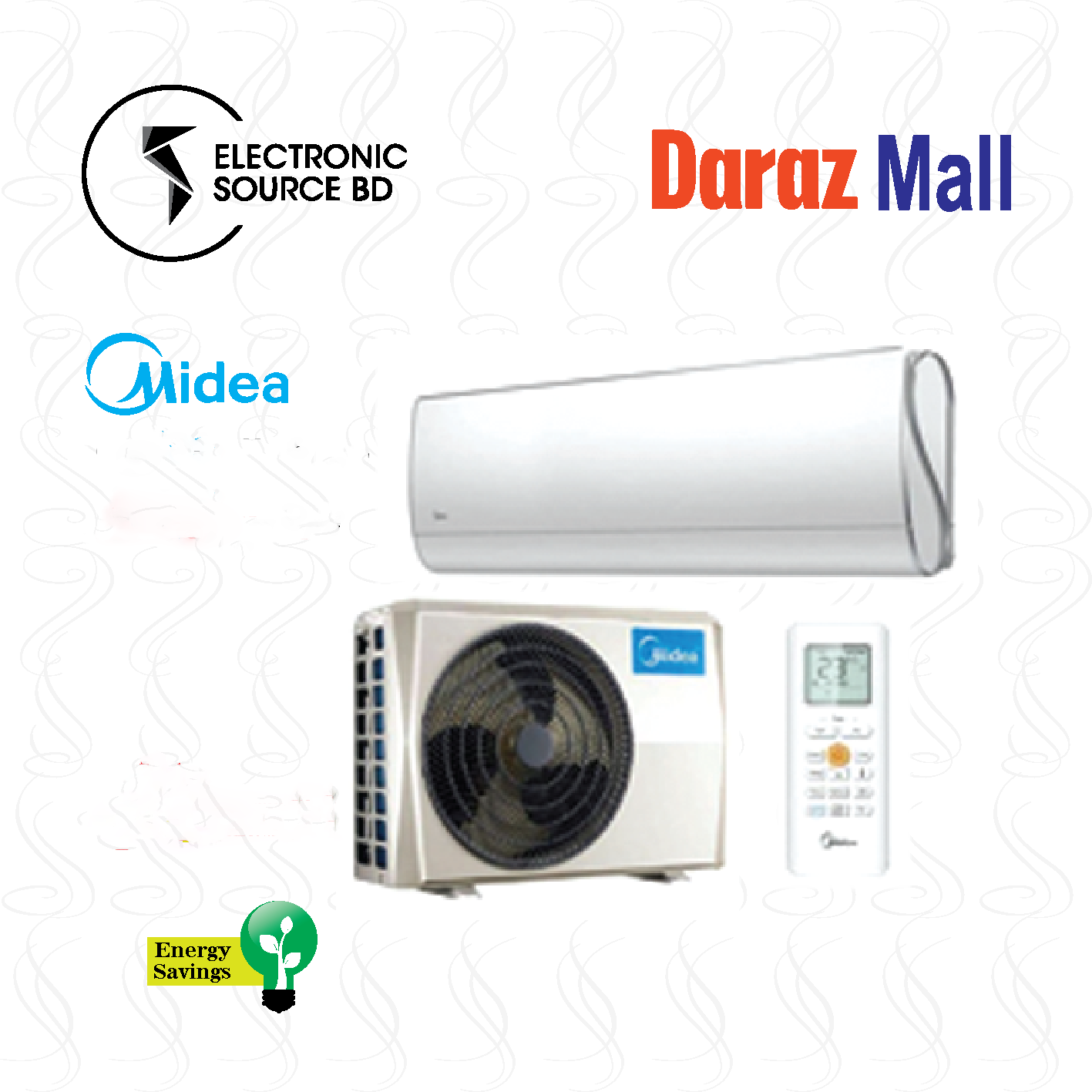 Midea 1.5 Ton Split Type Non-Inverter Air Conditioner (AC Model- MSG18CRN/ MSA18CRN) 5 Years Official Warranty. 