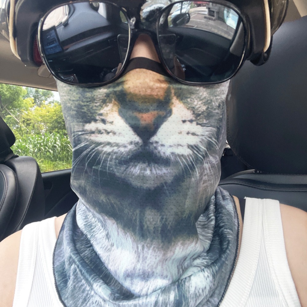 Practical Breathable Animals Magic Scarf Hanging Ear Elastic Face Mask Anti-UV Windproof Neckerchief Outdoor Sports
