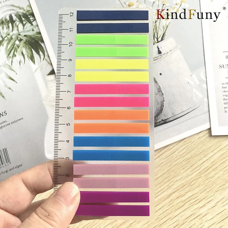 KindFuny 320 Sheets Transparent Sticky Notes Self-Adhesive Posted It Annotation Books Bookmarks Memo Pad Index Tabs Stationery