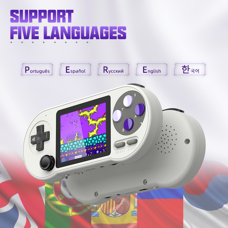 SF2000 Portable Handheld Game Console 3 Inch IPS Retro Video Game Player Built-in 6000 Games For SFC FC GBA Kid Gift AV Output.