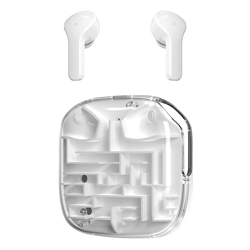 Cross-border New ENC Noise Reduction Bluetooth Headset Maze Puzzle Wireless Headset In-ear HD Call Low Latency. 