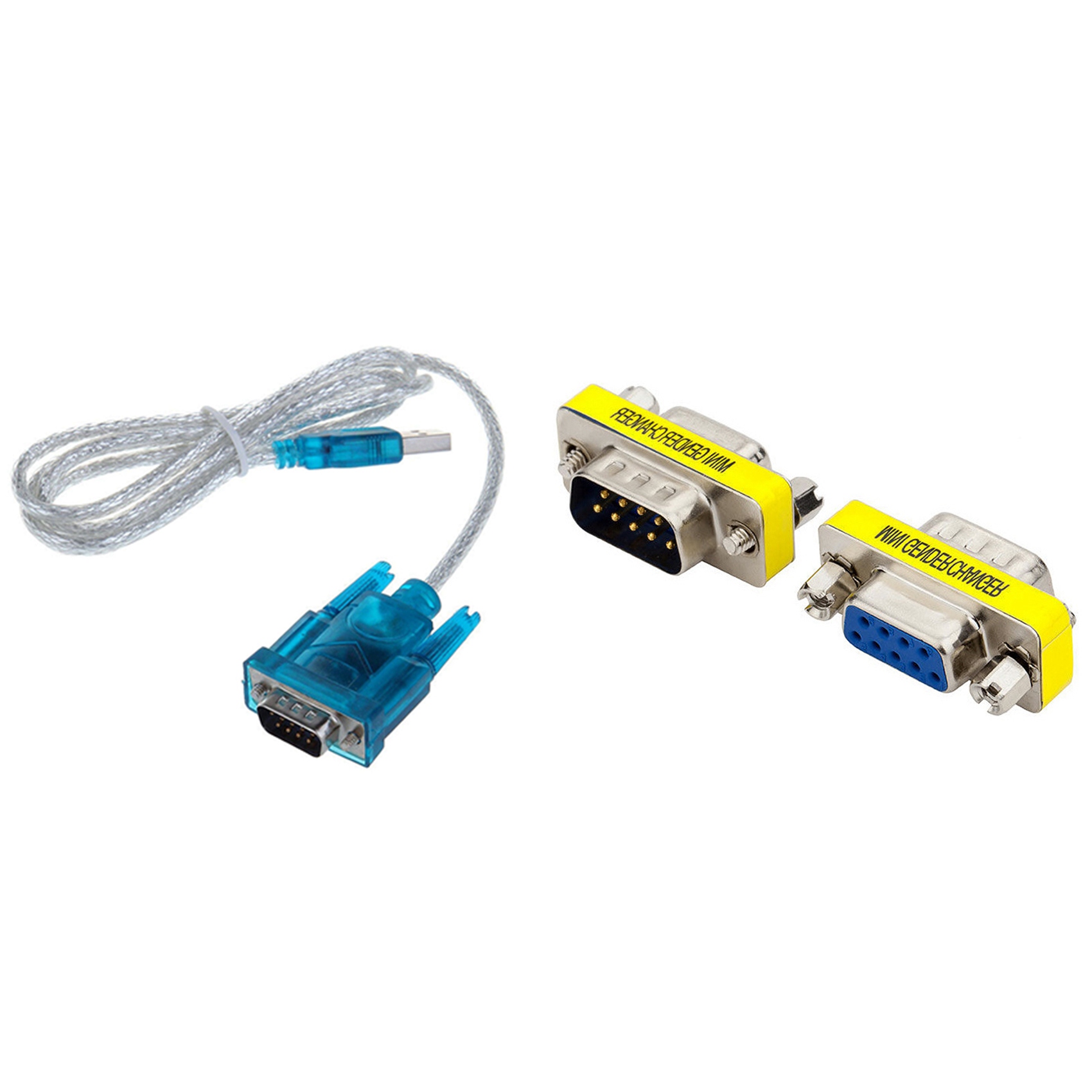 1 Pcs DB9 Computer Data Cable DB9 9 Pin VGA Female Cable & 1 Pcs DB9 Computer Video Adapter VGA Female Cable Adapter