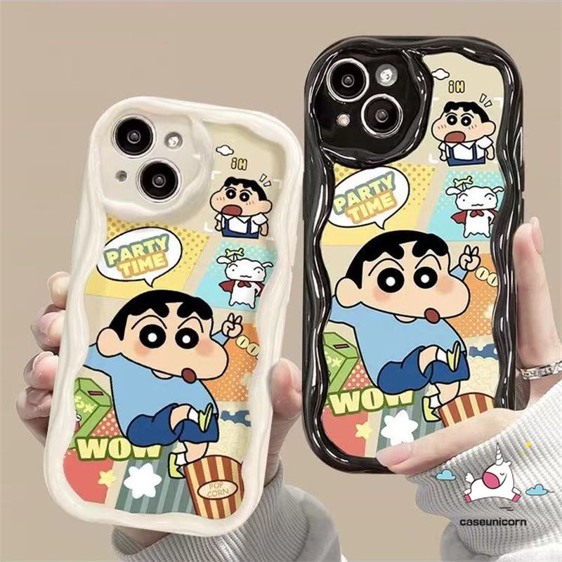 Cute Crocodile Crayon Shin-Chan Lotso Doodle Phone Case Compatible for IPhone 15ProMax 15 11 14 13 12 Pro Max X 7 8 Plus XR XS Max Cartoon 3D Wavy Curved Edge Soft Cover. 
