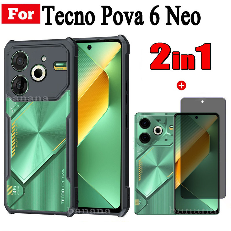 For Tecno Pova 6 Neo Shockproof Phone Case for Pova 6 Pro Pova 5 4 Pro Pova Neo 3 2 Ceramic Tempered Glass