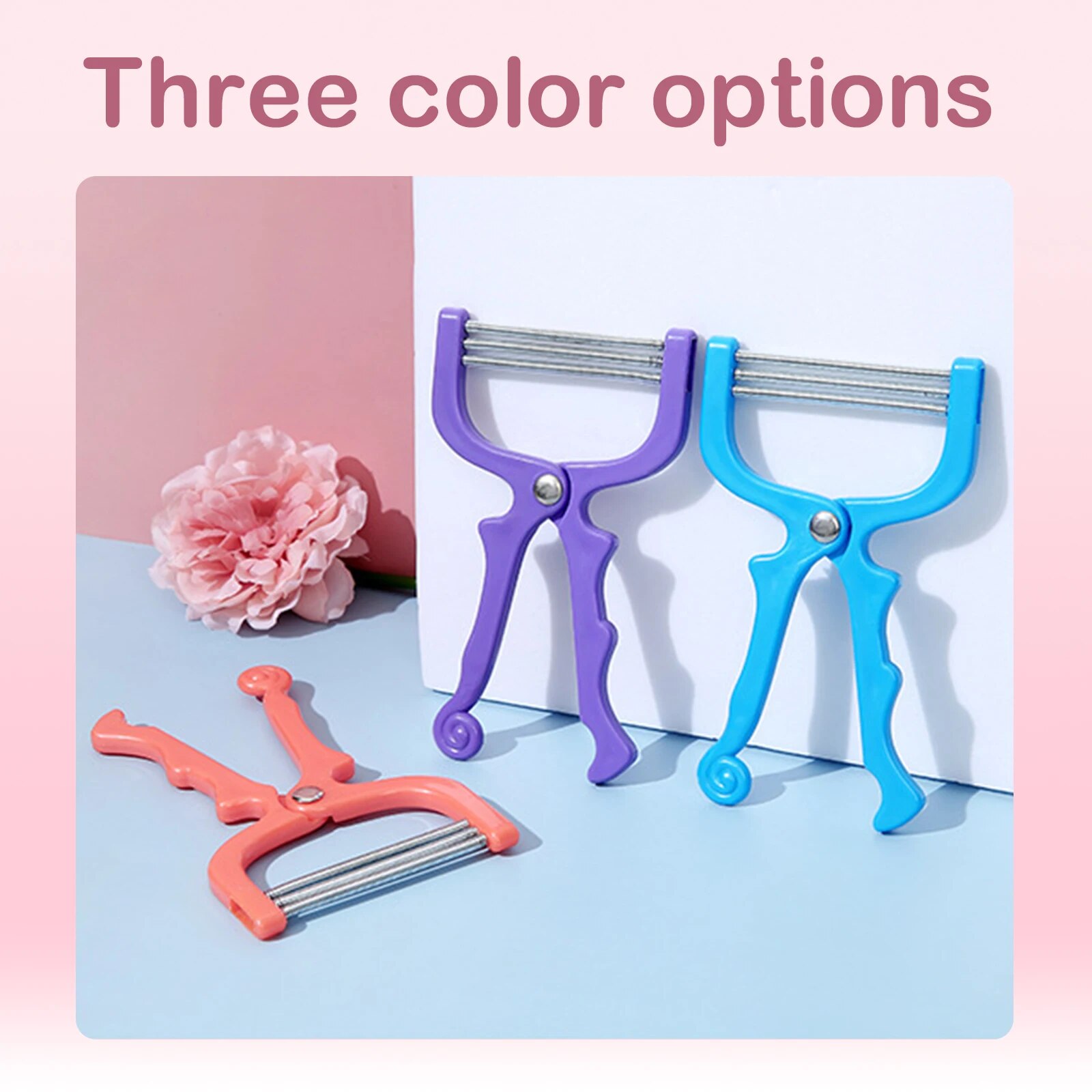 Facial Hair Removal Tool Facial Grooming 3 Spring Threading Stick Applicator Scraper Removal Epilator Safe and Harmless. 