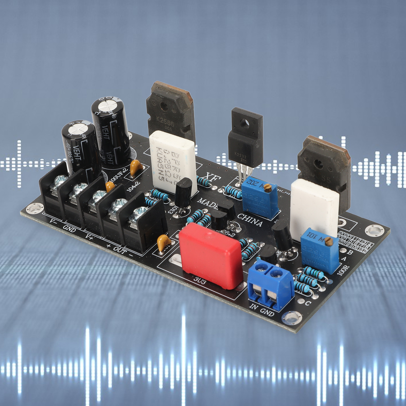 FET Amplifier Module, High Gain Power Amplifier Board 30W 24V Powered for Speaker Driver. 