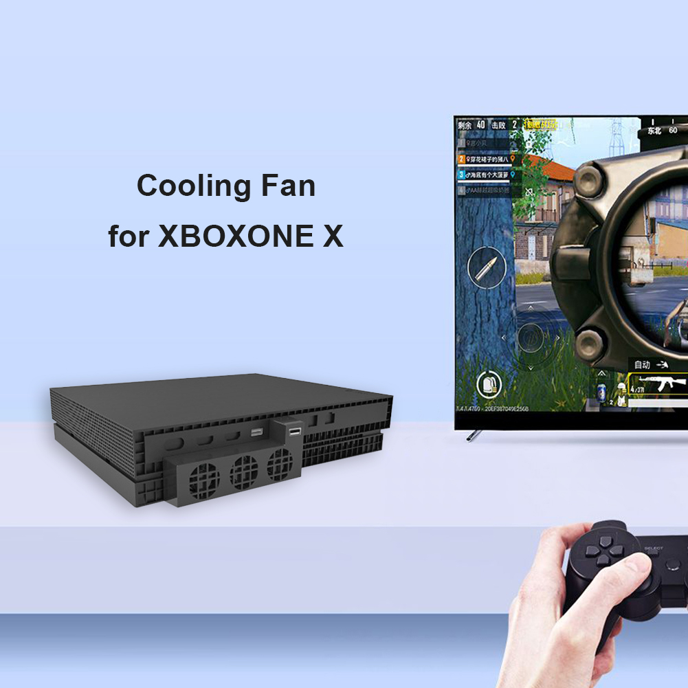 Practical Temperature Control USB Cooling Fan Cooler for Xbox One X Series Game Console External 3 Fans Avoid High Temperature. 