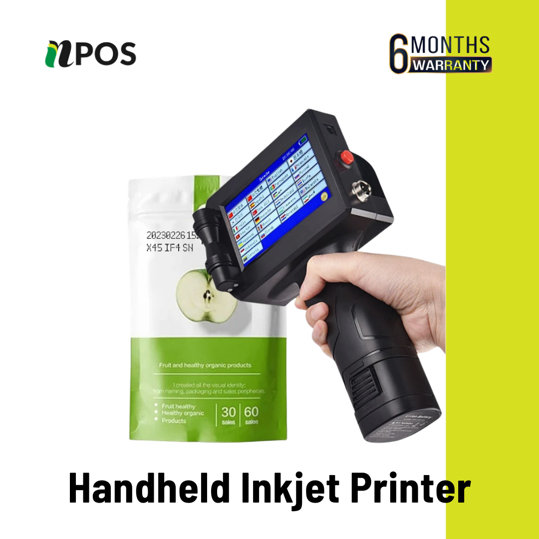 Handheld Inkjet Printer with 4.3 Inch Touch Screen Portable Inkjet Printer with Quick-Drying Ink Cartridge for printing Barcode/Label/Logo/QRCode/Date/Batch Number/Barcode