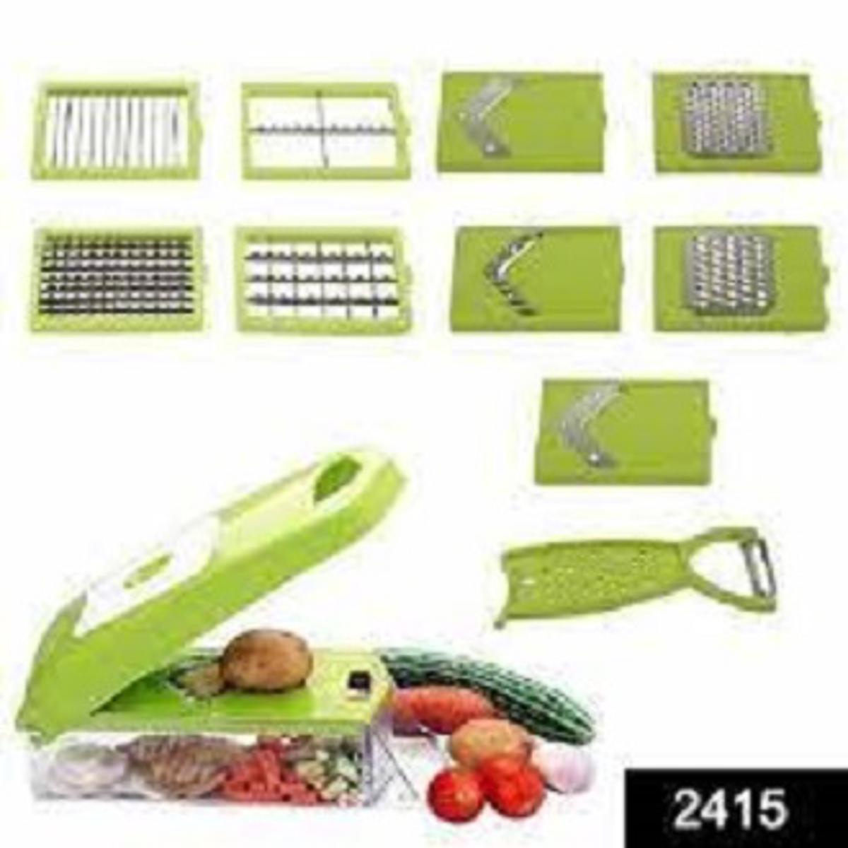 12 in 1 Multi-Function Vegetable and Fruit Chopper Cutter Slicer Peeler Grerater Set with Unbakable Container (12 in 1 Vegetable Chopper (Jumbo)) Vegetable & Fruit Slicer  (set of 12 in 1)