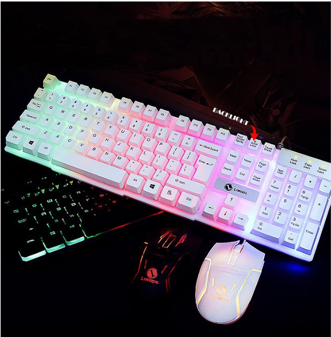 GTX300 Colorful LED Backlight Ergonomic Gaming Keyboard and Mouse for PC Laptop. 