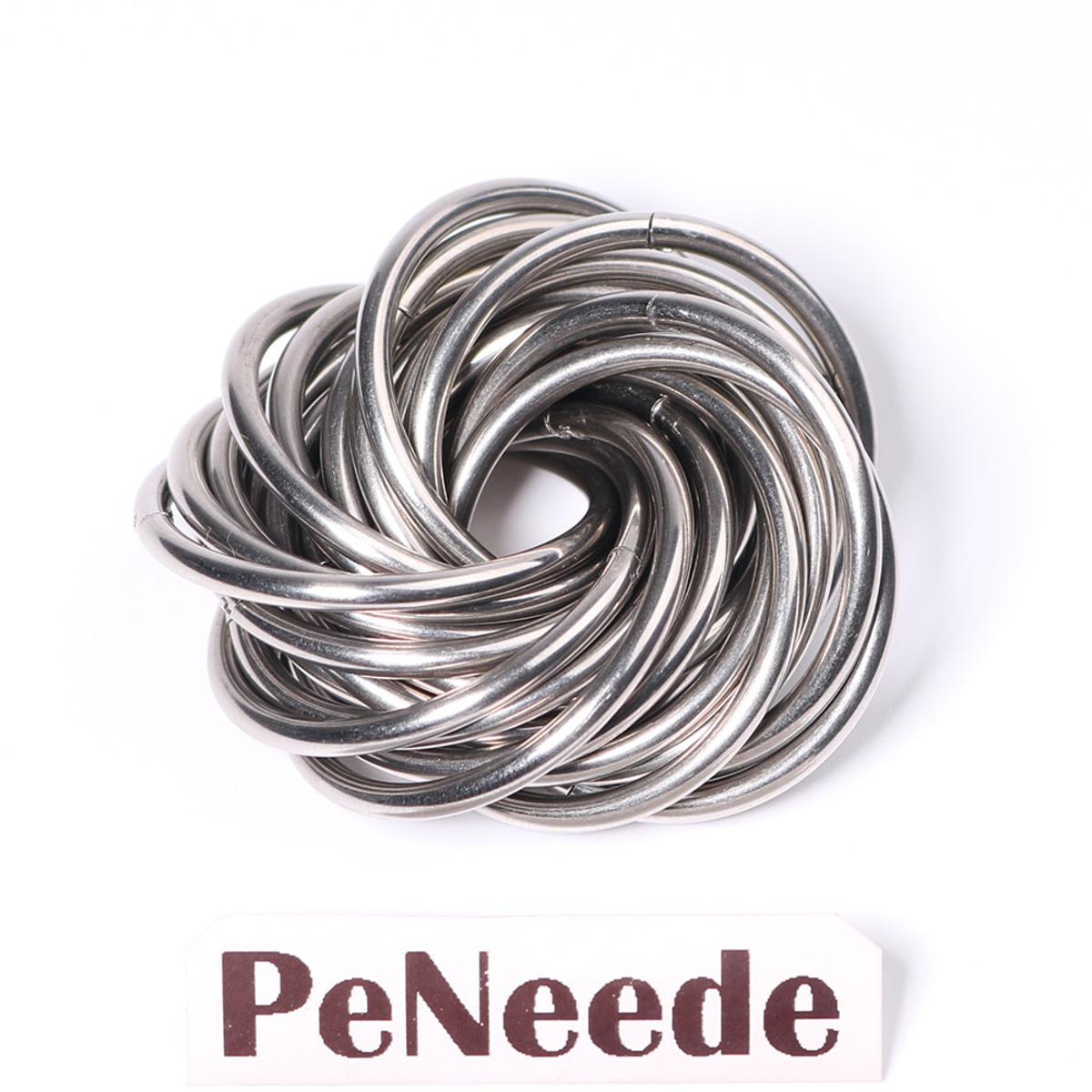 【happy one】PeNeede Fidget High Quality Smooth Mobius Infinity Ball Autism/ADHD Chainmaille Sensory Toy
