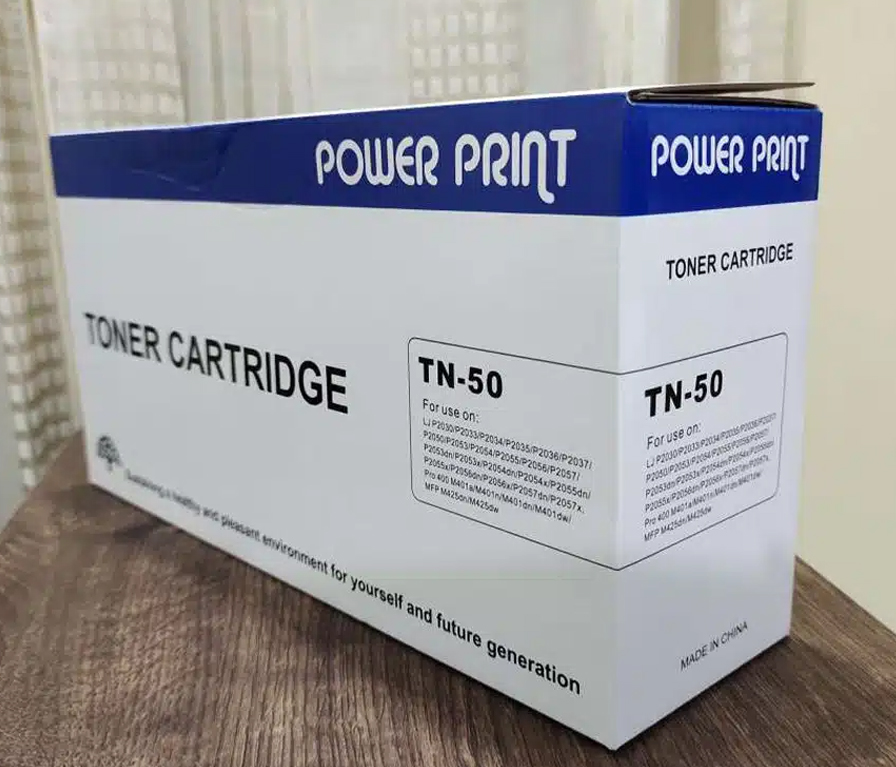 Power Print TN50 (HP-05A/80A) Toner Cartridge for HP Laser Jet P2035//P2050/P2055N/ Pro 400/M401/MFP425DN; Cannon CRG-119/319/519/719 Printer. 