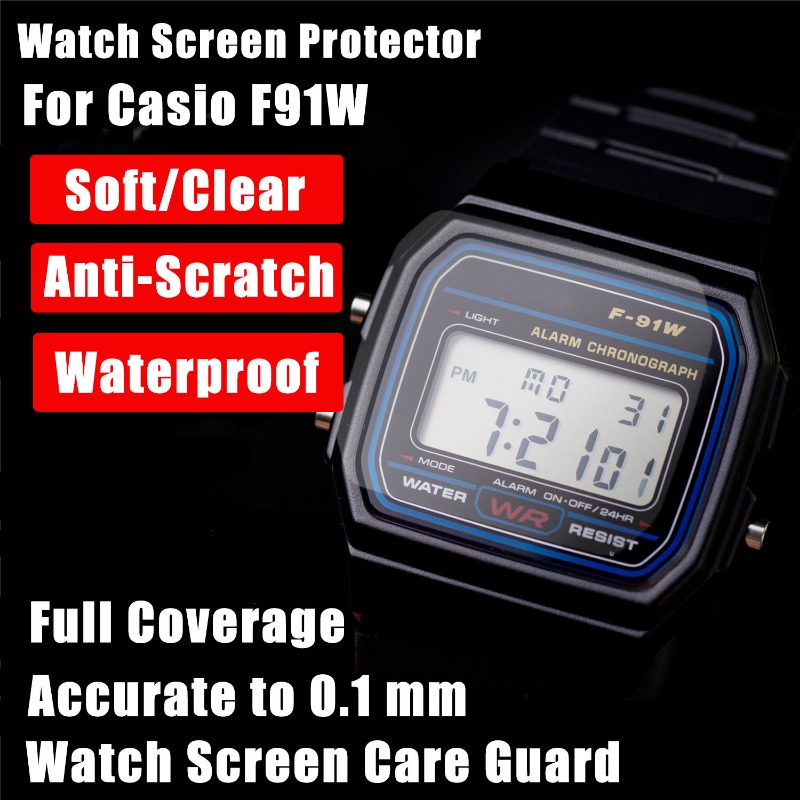 2pcs screen protector for Casio A158W F-91W DW5600 5610 AE1200WH MQ-24 Soft Clear Anti-Scratch Waterproof watch screen Protector