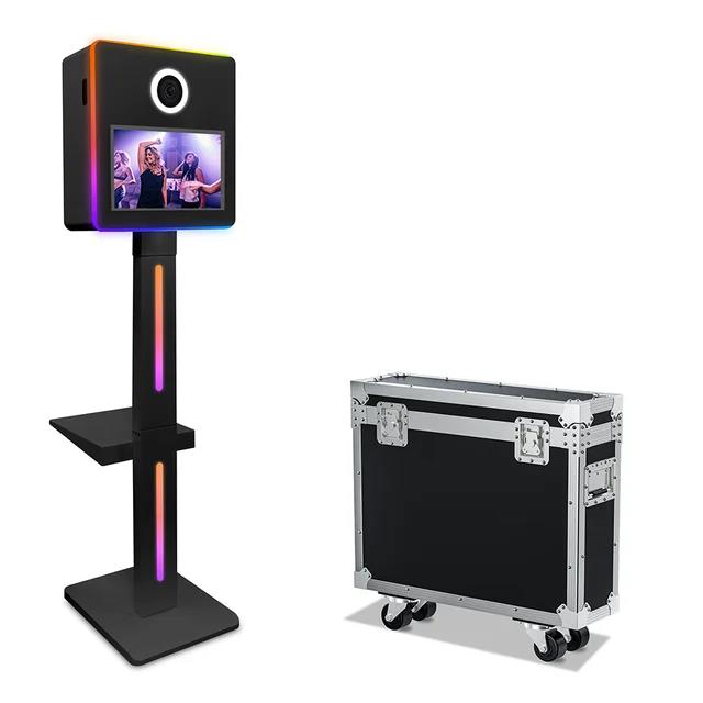Selfie Mirror Photo Booth Machine 15.6in Touch Screen with Light Portable DSLR Camera Photo Booth Kiosk Shell For Partys Events. 