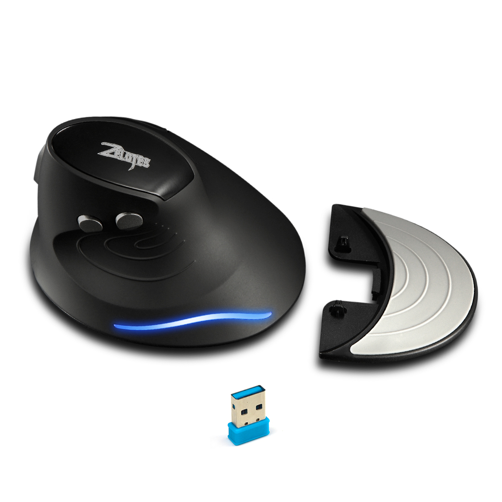 HXSJ Zelotes F-17 Vertical Mouse 2.4Ghz  Gaming Mouse 6 Keys Ergonomic Optical Mice With 3 Adjustable Dpi For Pc Lapt-op. 