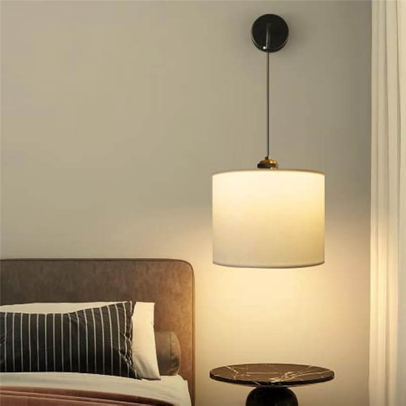 2 Piece Lamp Shades, Drum Lampshade White Replacement Fabric Lamp Shade for Table Lamp Floor Lamps. 