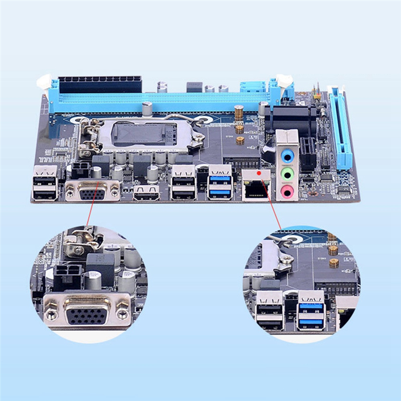 1 PCS H81 Computer Motherboard DDR3 16G LGA1150 PC Main Board Plastic VGA+-Compatible+RJ45 Port Support SATA 3.0 2.0 I3 I5 I7. 