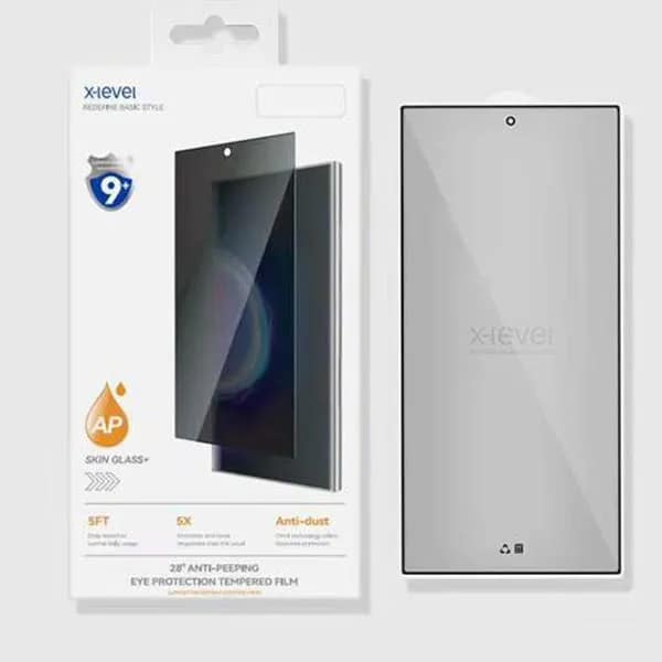 X-level Anti-Peep Privacy Tempered Glass Screen Protector for Samsung Galaxy S24 Ultra. 