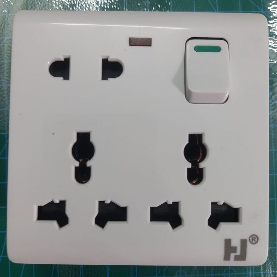 Universal Power Switch 3Pin 2Pin Combine Socket AC 250V 16A 8 Pin Combine Wall Switch Box Socket Electrical Wall Mount Gang Plug Socket For IPS UPS Stabilizer Computer Refrigerator. 