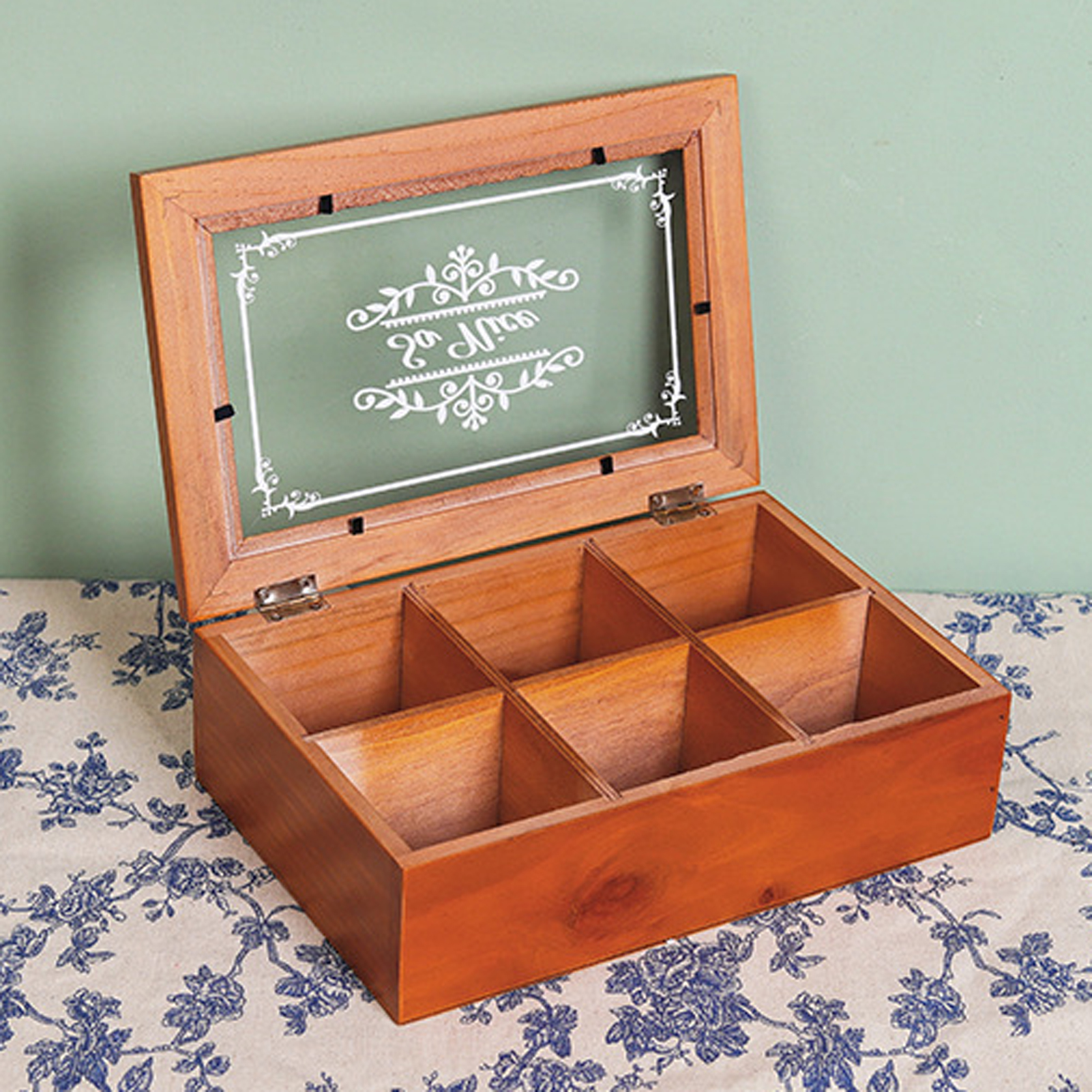 Stash Box Multi-grids Large Capacity Wood Storage Chest Treasure Case for Home. 