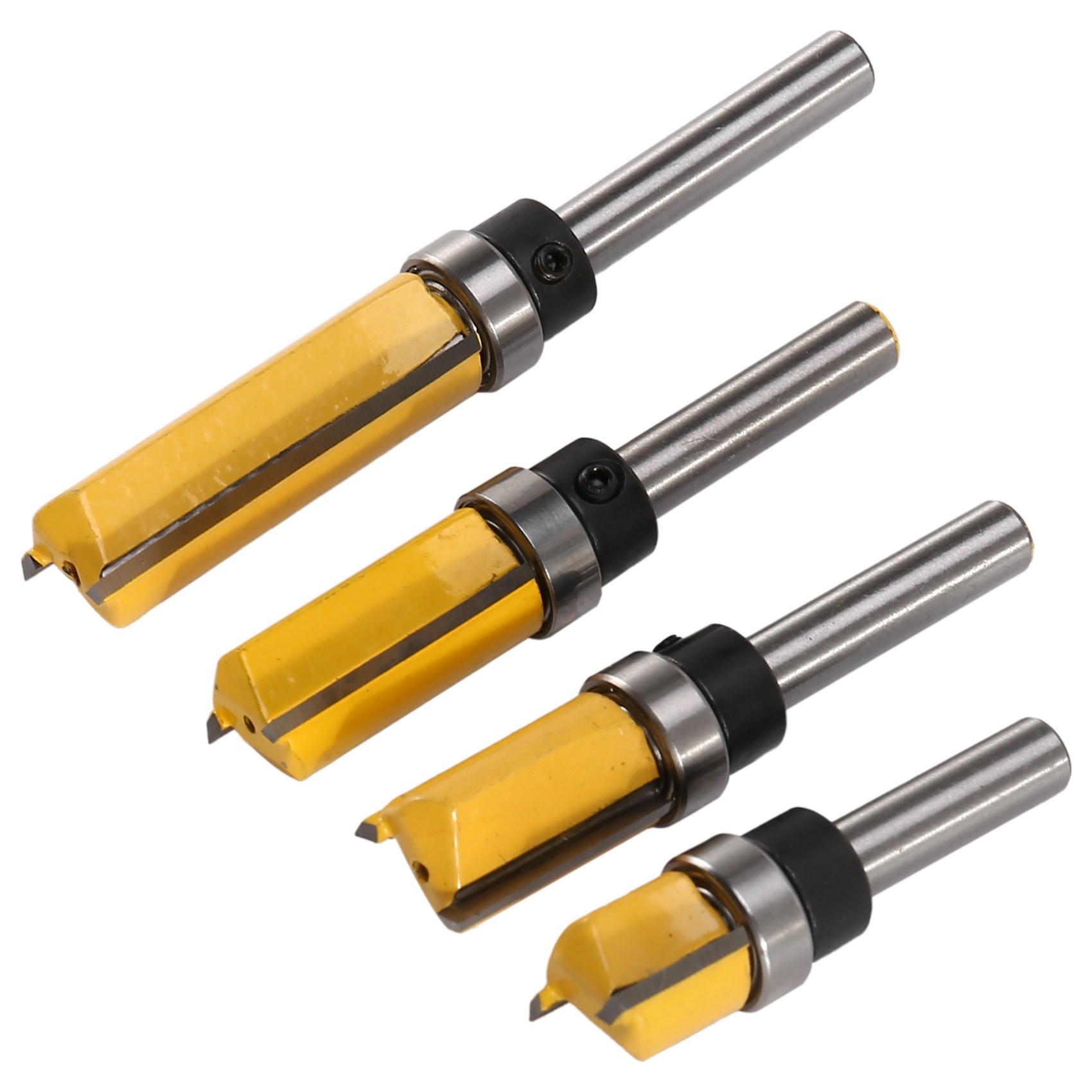 4Pcs Flush Trim Router Bits Top Bearing Router Bit 1/4 inch Shank. 