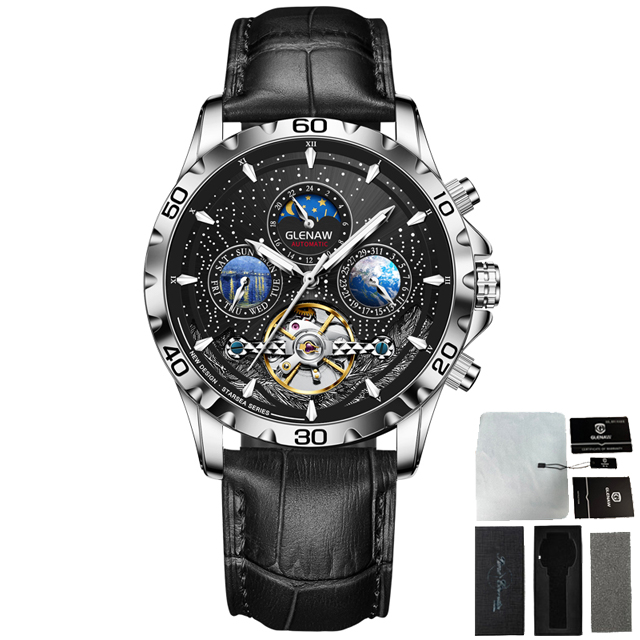 2024 GLENAW Orologio da uomo di lusso Orologio da lavoro automatico Orologio meccanico impermeabile in acciaio inossidabile Relogio Masculin da uomo  1511