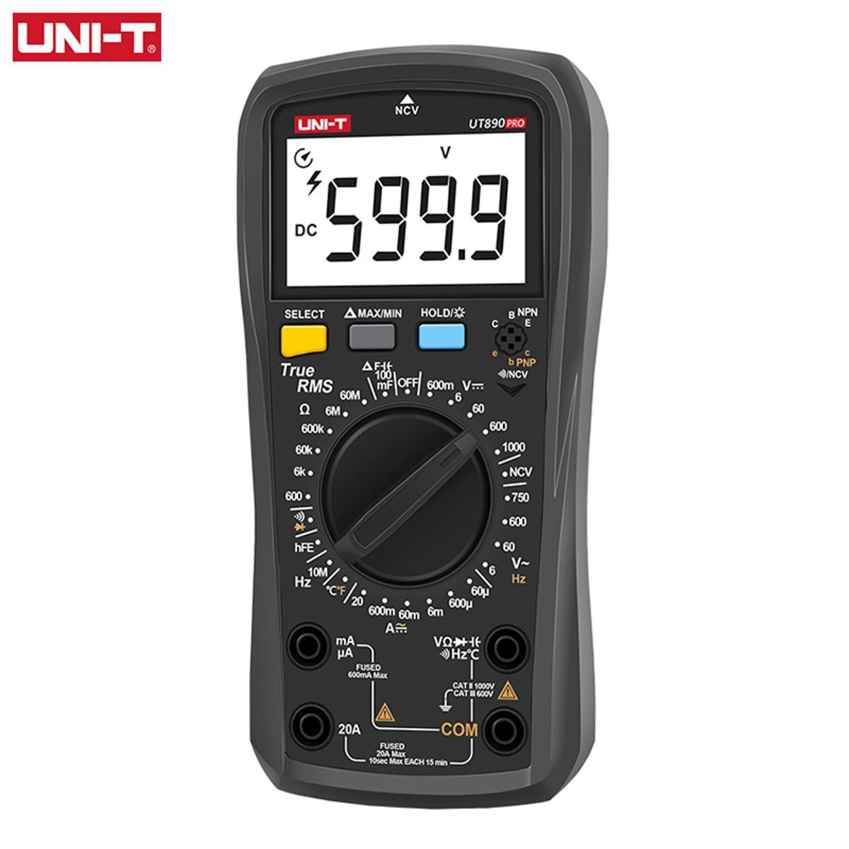 UNI-T UT890 PRO digital multimeter DC Current meter Voltmeter True RMS Tester Frequency meter Tature Capacitance Test