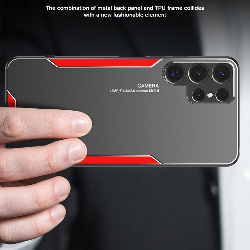 Phone case Samsung Galaxy S24 Plus 24 Ultra Aluminum Metal Matte Cover Soft Silicone Frame Camera Protection Back Cover Samsung Galaxy S24 Plus 24 Ultra case. 