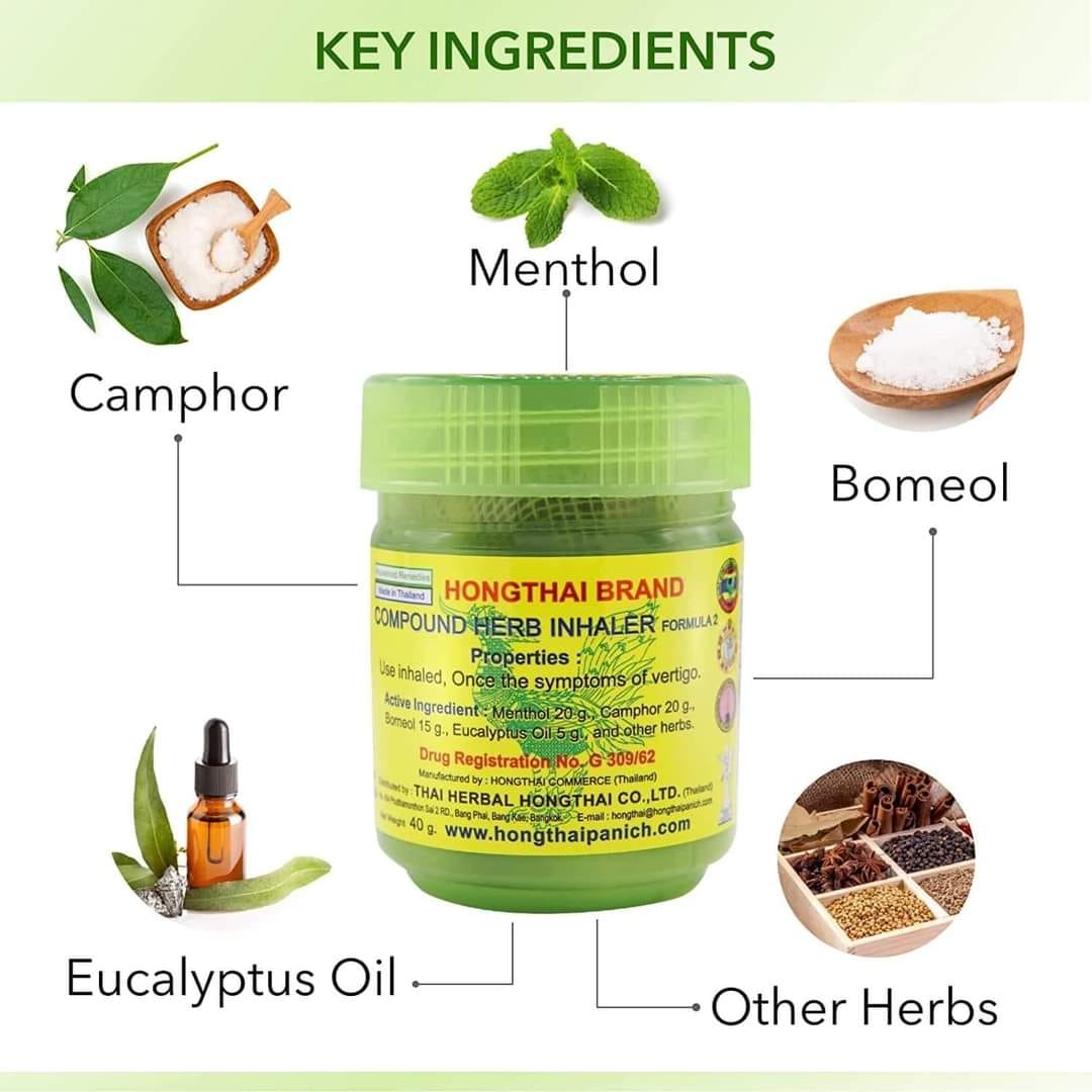 Hong Thai Herbal Inhaler Made in Thailand, Relief from Nasal Congestion All Natural Inhaler from Thailand. 