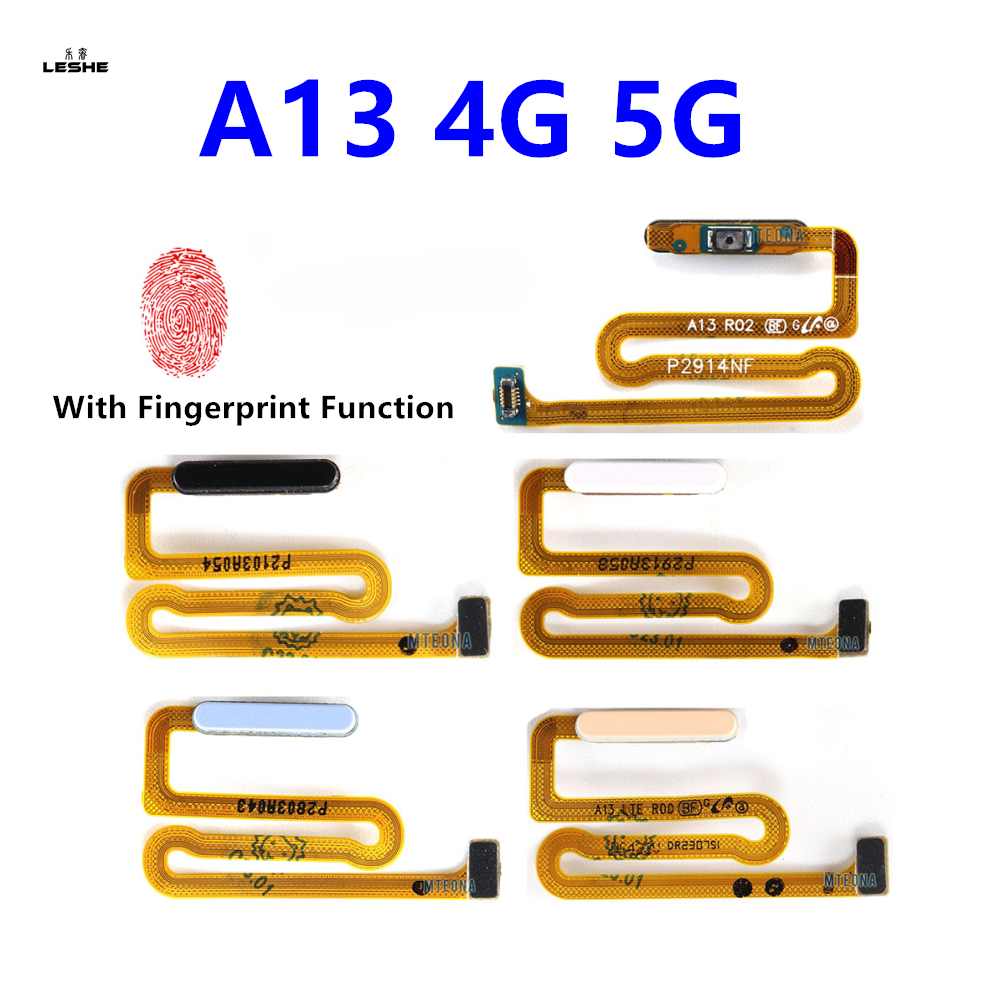 For Samsung Galaxy A13 4G A135F / A13 5G A136B Home Button Fingerprint Sensor Flex With Power Key Button Flex Cable