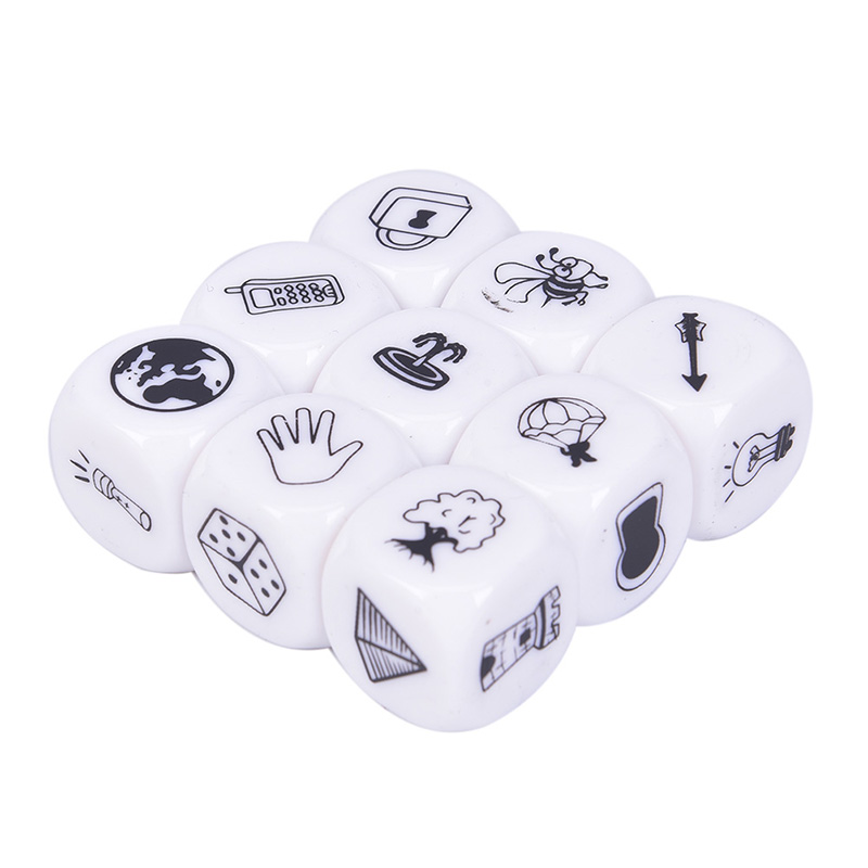 9pcs Story Dice Puzzle Board Game Telling Story Children Funny English Game. 