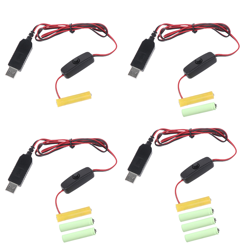 LR03 AAA Eliminators 2M USB Power Converter Cable Battery Replacement Adapter 2 AAA for LED Universal AA LR6 Dummy Battery Power
