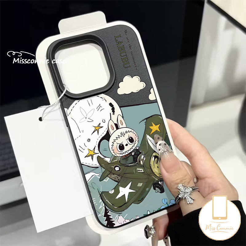 Trendy Brand Pop Mart Funny Labubu Aircraft Candy Color Case Compatible for IPhone 11 15 16 14 13 12 Pro Max X XR 15 14 16 Plus XS Max Luxury Soft Cover. 