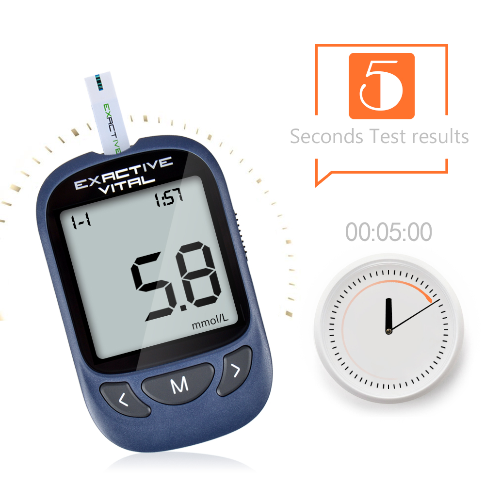 USA Certified EXACTIVE VITAL Blood Glucose Meter with 10 Pcs Free Test Strips | TRONZZ verified Best Blood Sugar Glucometer with 10 Years Full Replacement Warranty by TRONZZ.com. 