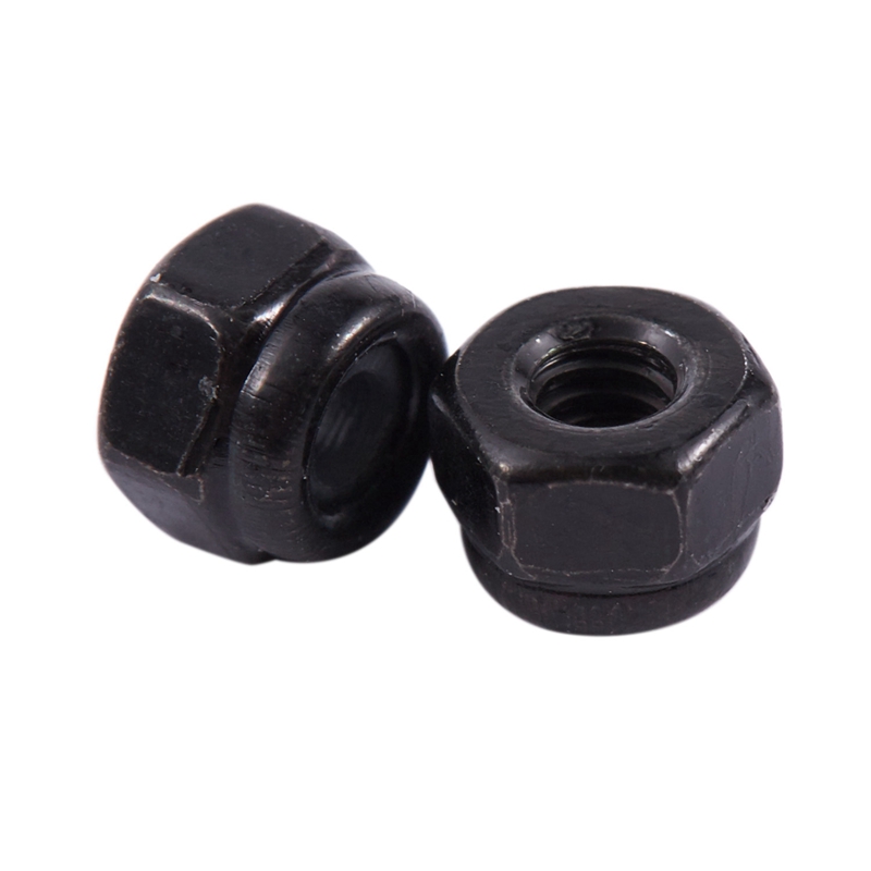 FORIDE M2 Zinc Plated Nylock Nylon Insert Hex Lock Nuts Black 100Pcs. 
