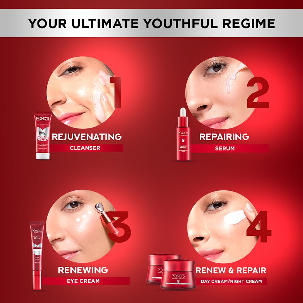 POND'S Youthful Miracle Hexyl Retinol Complex, Renew & Repair Night Cream 50g. 