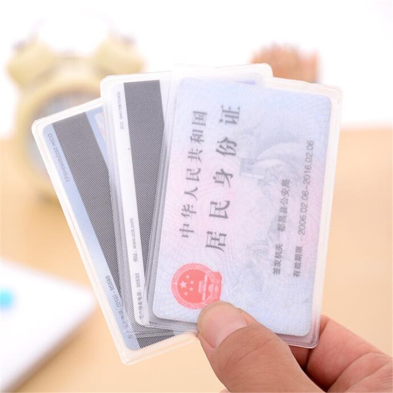 10pcs Waterproof Transparent Card Holder Plastic Card id Holders Case To Protect Credit Cards Card Protector Cardholder. 