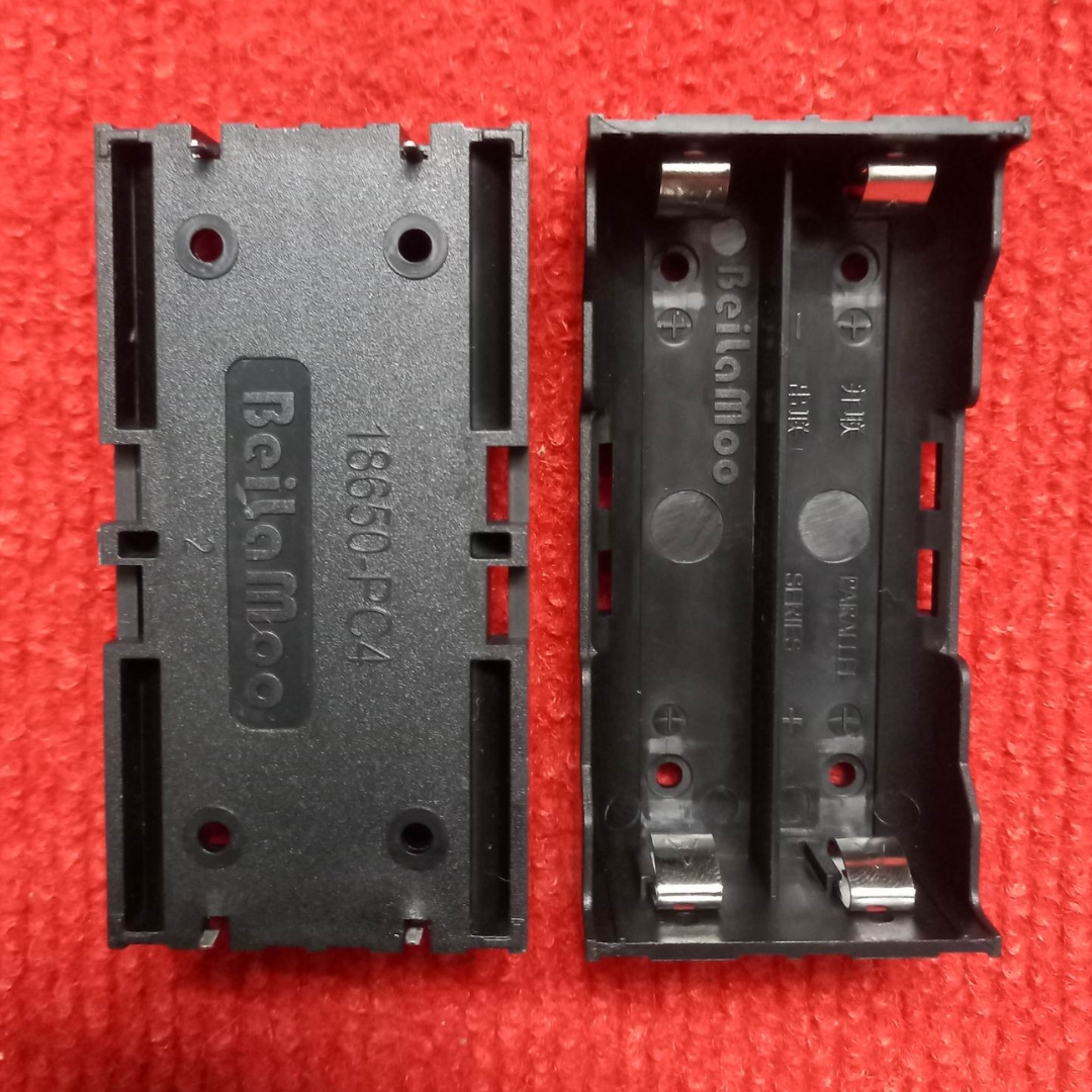 2 Tank 18650 Pc4 P.C.B Mounting Type Rechargeable Battery Holder Two Cell Plastic Storage Box Case With Leads 18650 Model Batteries Fit Series-Parallel Connections - Multi Plug. 