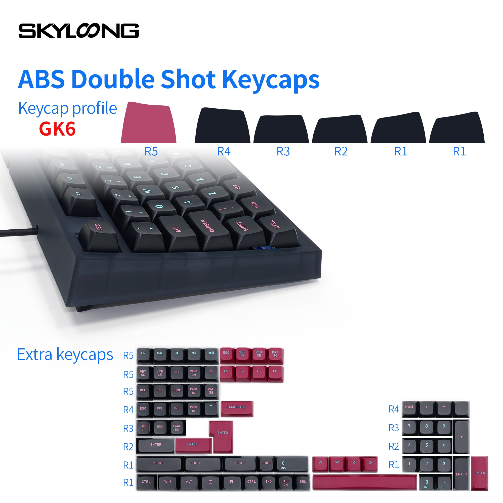 SKYLOONG GK75 ISO Layout Knob Mechanical Keyboard Optical Switch Hot Swappable Miami Night USB RGB Programmable Gaming Keyboards. 
