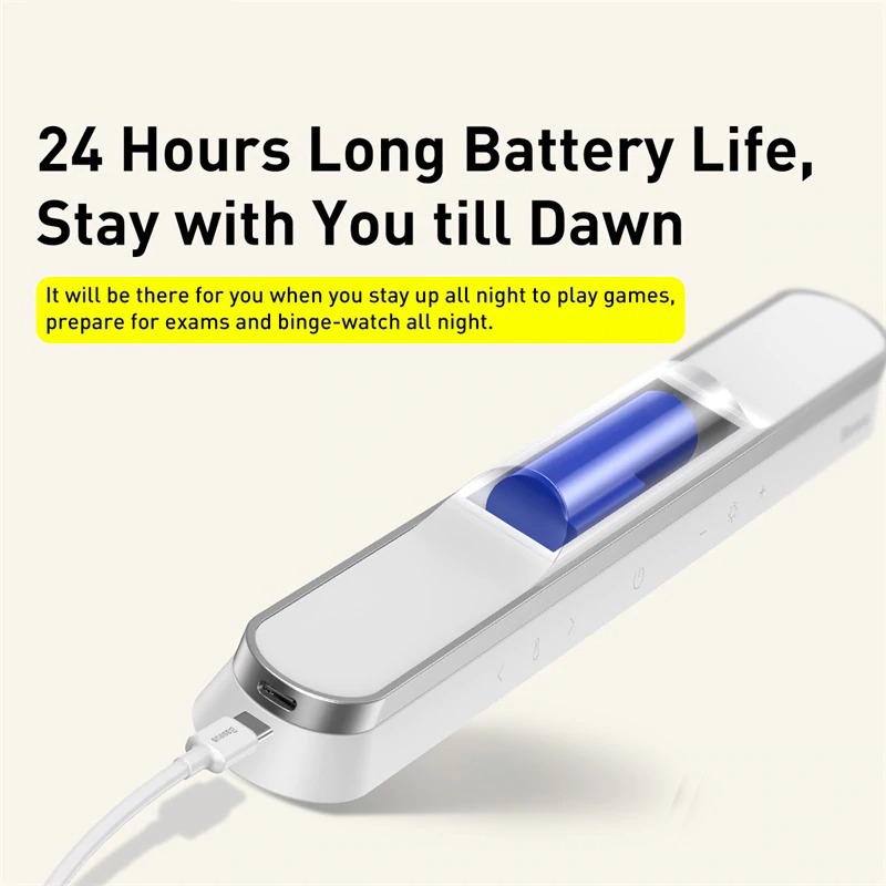 Baseus Magnetic Table Lamp Hanging Wireless Touch LED Desk Lamp Home Cabinet Study Reading Lamp Stepless Dimming USB Night Light. 