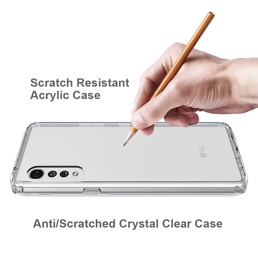 Slim HD Clear Acrylic Case for LG Velvet 5G Hybrid Shockproof Cover Soft TPU Frame with Hard Back Shell Celula Fundas Capa. 