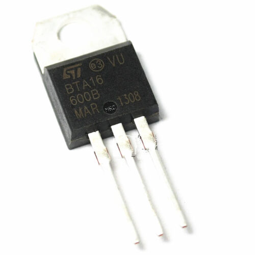 Medium CLASS BTA16 IC BTA16-600B 16A 600V TRIAC Thysitor 3 Pin Leads Bidirectional BTA16 SCR Transistor THT Package TO-220 Transistors. 